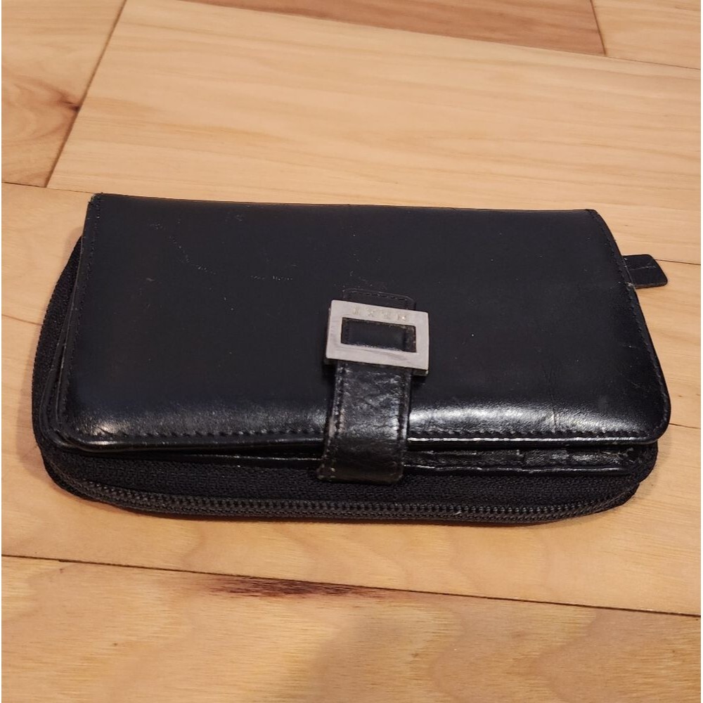 Next Black Leather Wallet with Silver Buckle